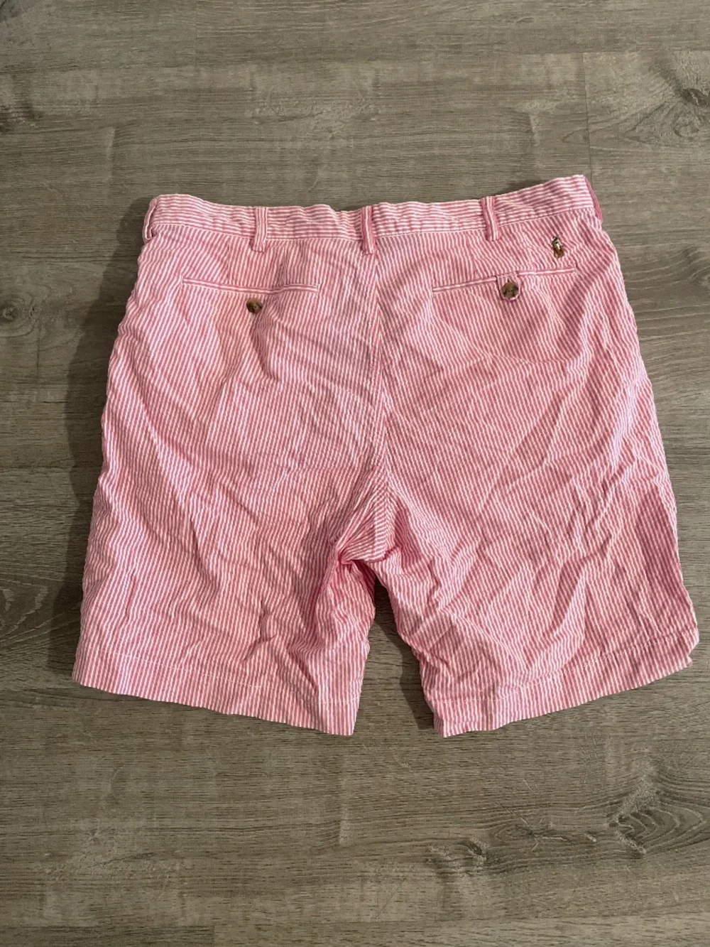 Polo Ralph Lauren Men's Classic Pink & White Striped Seersucker Shorts - Sz 36
